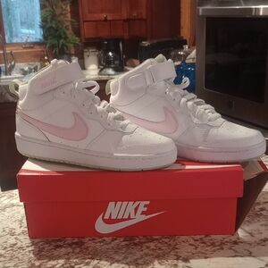 Nike White and Pink High-Tops